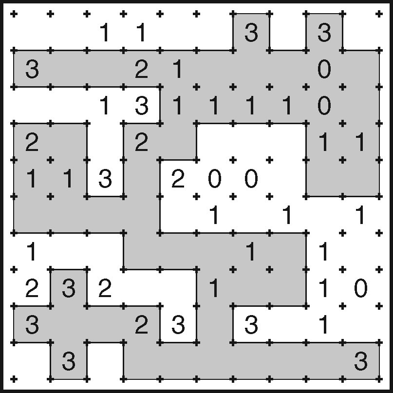 Slitherlink solved example puzzle