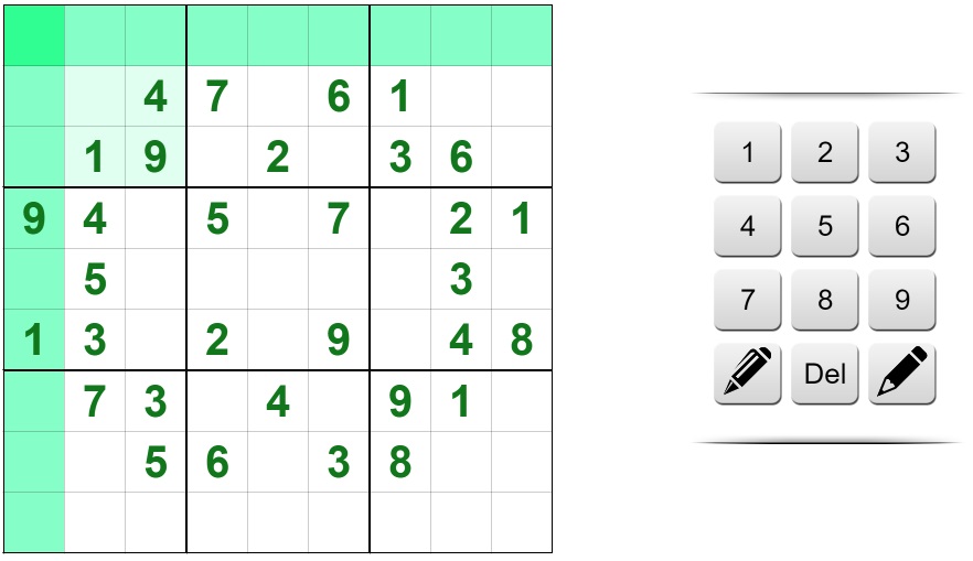 Sudoku unsolved example puzzle