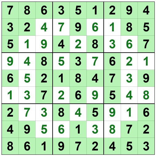 Sudoku solved example puzzle