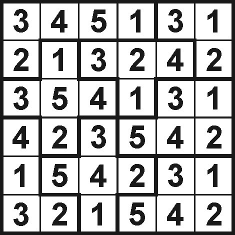 Suguru solved example puzzle