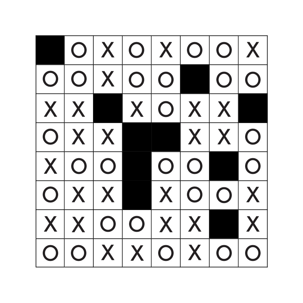 Marupeke puzzle solution